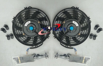 $56 • Buy 2 ×12V 12  Slim Radiator Cooling Thermo Electric Fan&Mounting Kit