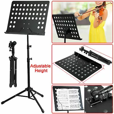 £26.68 • Buy Heavy Duty Metal Foldable Music Stand Holder Tripod Orchestral Conductor Sheet
