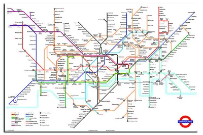 Transport For London Underground Tube Map Poster New - Maxi Size 36 X 24 Inch • £17.99