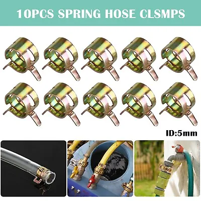10Pcs 3/16  5mm Fuel Line Hose Spring Clips Water Pipe Air Tube Clamps • $6