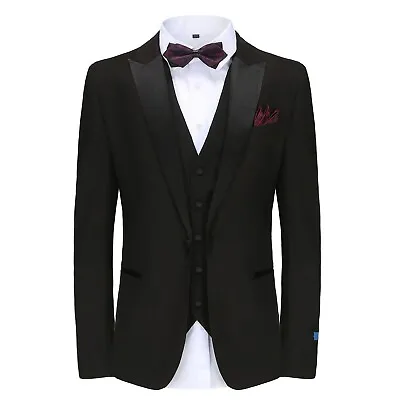 Men's Slim-Fit 3PC Satin Peak Lapel Tuxedo • $99.99