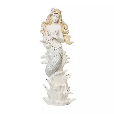 Mermaid With Starfish Figurine L4.8 X W4.53 X H12.4 Beachcombers • $29.69