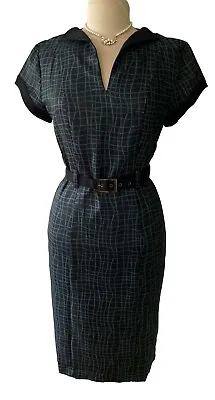 24 26 28 Plus Size Black Green Curve Vintage Pencil Wiggle Dress True To Size • $30