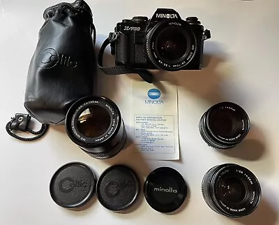 Minolta X-700 Camera With 4 Lenses (tested Does Work)￼ • $150