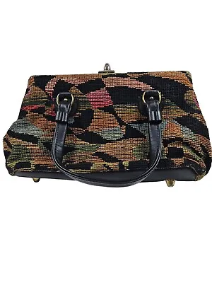 Vintage Jaclyn Carpet Bag Black Multicolor 8.5 ×14  • $16.96