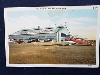 Airport Oakland CA California Vintage Airplanes Postcard 1934 • $10