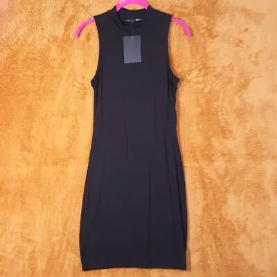 REBEL SUGAR Womens Dress Small Black Rayon Sheath Sleeveless Pullover LBD • $9.39