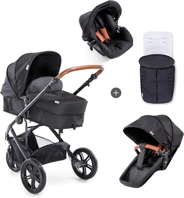 £229.95 • Buy Hauck Pushchair Travel System Pacific 3 Shop N Drive, 3 Wheeler Pram - Black