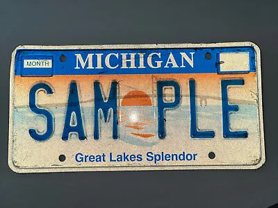 Michigan Great Lakes Splendor Mackinac Bridge Sample License Plate • $13