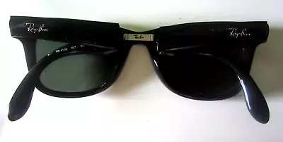 Ray-Ban Folding Wayfarer Ray-Ban Black Foldable Sunglasses + Case Made In Italy • $189