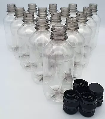 Clear Plastic 330ml PET Screw Cap Drinks Bottles Cordial Home Brew X 25 • £18.60