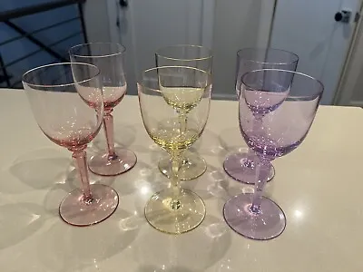 Moser Glass Crystal Cordial Glasses Multi Color Set Of 6 • $185