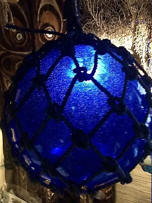 TIKI BAR GLASS FLOAT LIGHT Lamp 12” From Drilled Vintage Japanese Fishing Ball! • $160