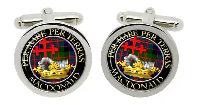 Macdonald Of Macdonald Scottish Clan Cufflinks In Chrome Box • $24.65