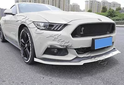 For 15-17 Ford Mustang Painted White Front Bumper Body Splitter Spoiler Lip 3PCS • $59.99