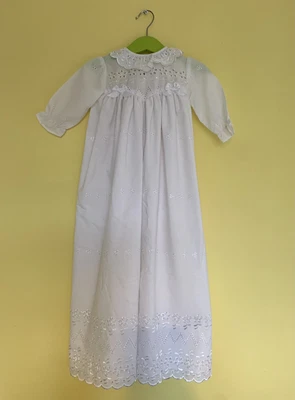 £10 • Buy Baby Child’s Christening Gown Robe & Bonnet Age 6 Months J. F. B. Baptism