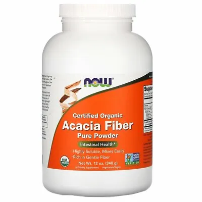 Now Foods Certified Organic Acacia Fiber Powder 12 Oz (340 G) • £19.45
