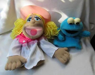 Melissa & Doug MISS PIGGY Hand Puppet & Fisher Price Cookie Monster 2004 Lot 2 • $25