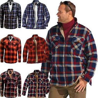 £18.99 • Buy Mens Padded Sherpa Fur Lined Fleece Jacket Lumberjack Flannel Work Shirt S-5XL