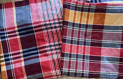 Pottery Barn Quinn Plaid Shams )2) 100% Cotton  24” X 24” Quinn? K1 • $20