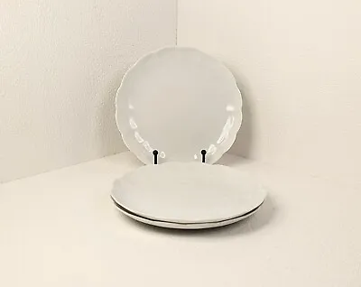 Set Of 3 Kaiser Salad Plate All White Ribbed Scalloped Made In Germany • $14.99