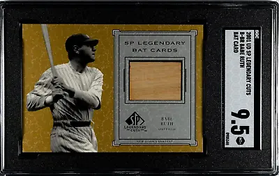 2001 Upper Deck SP Legendary Cuts Babe Ruth Bat Card Yankees SGC 9.5 MT + • $999.99