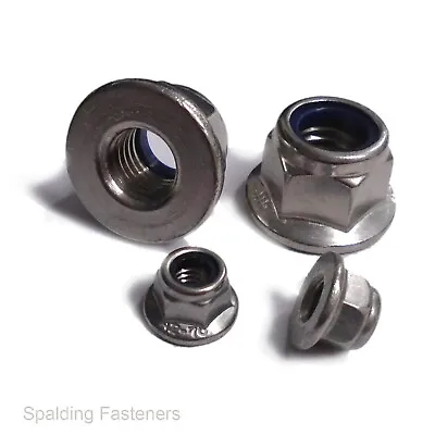 Flanged Nyloc Nuts A2 Stainless Steel Flange Nuts Din 6926 M4 M5 M6 M8 M10 M12 • £75.32