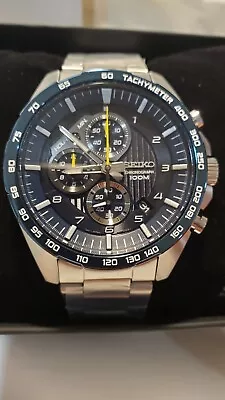 Seiko Motorsport Chronograph Blue Dial 44mm Men's Watch SSB321 Full Set • $129