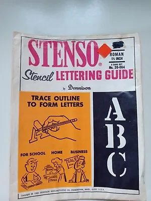 Vintage 1966 Dennison Stenso Paper Stencil Lettering Guides Alphabet Crafting • $9.93