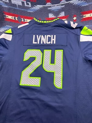 Nike Mens Blue Seattle Seahawks Marshawn Lynch 24 NFL Football Jersey Size XXL • $119.99