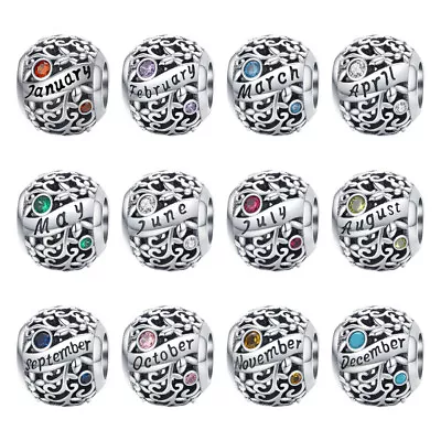 $27.50 • Buy MONTH BIRTHDAY STONE S925 Sterling Silver Bead By Charm Heaven 
