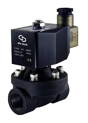 1/2  Inch Plastic Zero Differential Electric Diaphragm Solenoid Valve NC 110V AC • $37.99