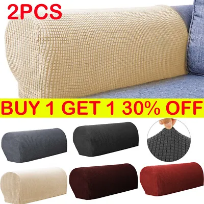 2PCS Armchair Covers Chair Arm Protector Cover Sofa Stretch Armrest Slip Cover • £5.99