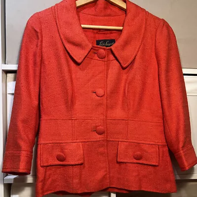 £19.95 • Buy Luisa Spagnoli Jacket Blazer Silk Red / Salmon Size 10/12 Vgc