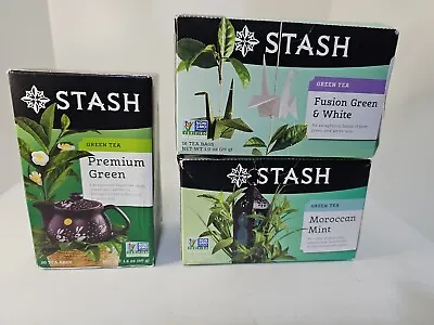STASH Moroccan Mint/Fusion & Premium Green Tea 58 Tea Bags.(3pack) • $12.50