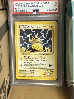 $20 • Buy 2000 Pokemon Gym Heroes LT. Surge's Electabuzz 6/132 Holo PSA 7