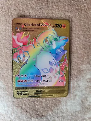 Charizard VMAX GOLD METAL Display Rainbow Secret Rare Pokemon Champions Path • $9.50