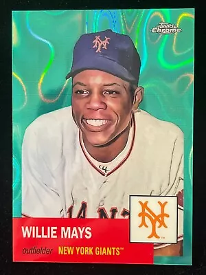 2022 Topps Chrome Platinum Anniversary Willie Mays Aqua Lava; SN#287/299 • $1.25