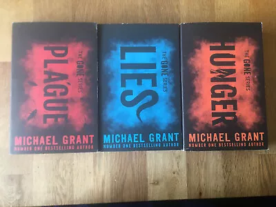 Michael Grant Paperback Gone Series Book Bundle Lies Hunger & Plague Pre - Own • £4.99