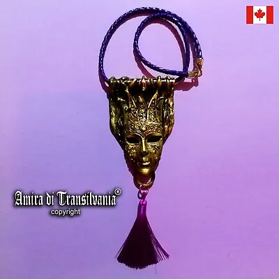 $175.61 • Buy Jewelry Talisman Pendant Necklace Golden Mask Venetian Charm Fashion Accessories