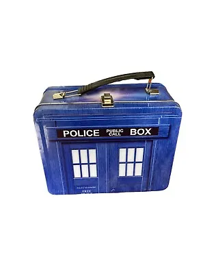 Vintage 1996 Doctor Who Tardis Tin Tote Or Lunchbox Licensed By BBC  • £15.89