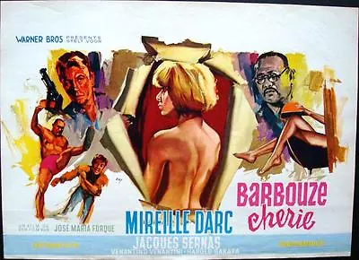 BARBOUZE CHERIE BALEARIC CAPER Belgian Movie Poster MIREILLE DARC RAY ELSEVIERS • $45