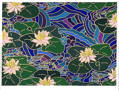 Alex Echo - Waterlilies Hand-signed Serigraph • $195