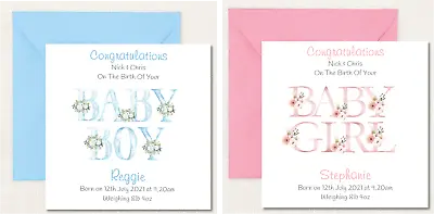 Personalised Handmade New Baby Card Birth Of New Baby *Boy Or Girl* • £4.75