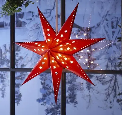 Ikea StrÅla Ceiling Lamp Shade Red Star Christmas Party Festive 70cm • £12.95