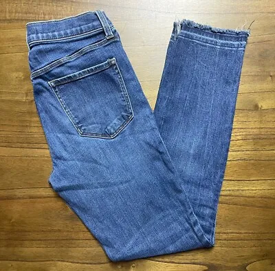 J.Brand Women's Blue Denim Skinny Leg Jeans Size 28 Raw Hem Mid Rise • $15