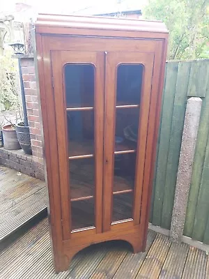 £24.99 • Buy Antique Mahogany Corner Unit / Glazed Trophy Cabinet Early 1900s