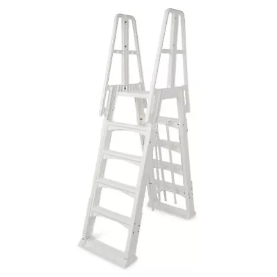 Vinyl Works SLA A-Frame Adjustable 48-56 Inch Above Ground Pool Ladder White • $214.99