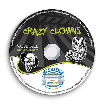 Clowns Clipart-vector Clip Art-vinyl Cutter Plotter Images & T-shirt Graphics Cd • $24.95