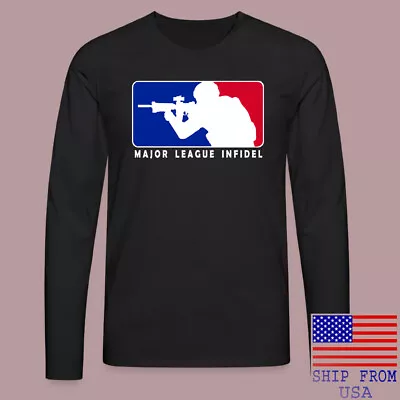 MLI Major League Infidel Logo Black Longsleeve T-Shirt Size S-2XL • $23.45